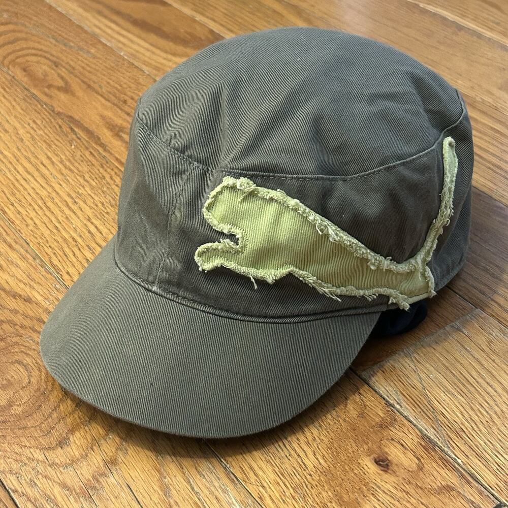 Vintage Y2K Puma Army Military Cap Big Logo Strap Hat